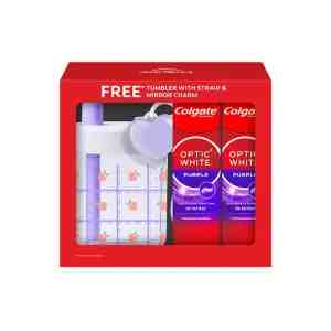 COLGATE Optic White Purple Whitening Packset 1s 14839 - Optic White Purple Whitening Toothpaste 100g x 2s