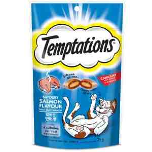 75_Temptations Savoury Salmon 75g - Temptations Savoury Salmon Cat Snack Biscuit 75g.