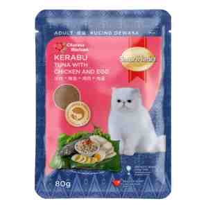 SMARTHEART  Cat Pouch Kerabu Tuna With Chicken  Egg 80g - FeaturesSmartHeart Pouch Kerabu Tuna with Chicken