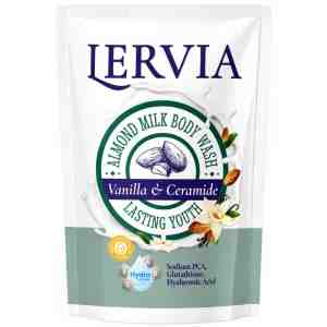 Lervia Sabun Mandi Cair Almond Vanila  Ceramide Refill 400 g - Lervia Sabun Mandi Cair Almond Vanila  Ceramide R