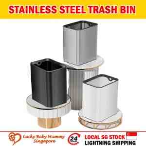 Stainless Steel Lidless Trash Bin - Colour BlackSilverWhite  Capacity 10L15L  M