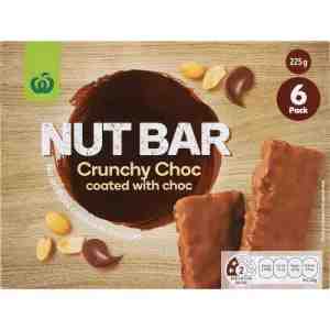 225 Woolworths Nut Bar Crunchy Choco - Woolworths Nut Bar Crunchy with Chocolate 225g.