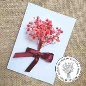 RED Dried Baby Breath Greeting Card- DBBGC007 - RED Dried Baby Breath Greeting Card- DBBGC007