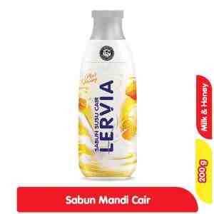Lervia Sabun Mandi Cair Milk  Honey Botol 200 g - Lervia Sabun Mandi Cair Milk  Honey Botol 200 g