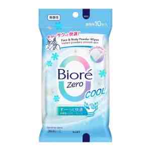BIORE Zero Face  Body Powder Cool Wipes 10s 24846 - Zero Face  Body Powder Cool Wipes 10s
