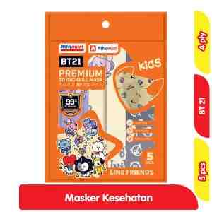 Alfamart BT21 Masker Anak 3D 4 Ply - Isi 5 pcs - Alfamart BT21 Masker Anak 3D 4 Ply - Isi 5 pcs