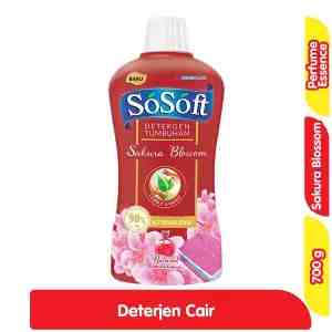 SoSoft Detergen Cair Tumbuhan Sakura Blossom Botol 700 g - SoSoft Detergen Cair Tumbuhan Sakura Blossom Botol