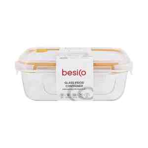 BESICO  2   Glass Contianer 2 pcs. Yellow Color