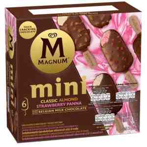 216_MagnumMiniStrawberryPanna 216g - Walls Magnum Mini Classic Strawberry Panna 216g.