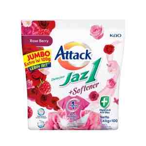 ATTACK JAZ 1 DETERJEN BUBUK  SOFTENER ROSE BERRY 1.2KG