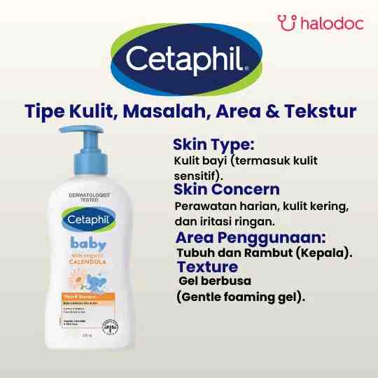 Cetaphil Baby Wash  Shampoo With Organic Calendula 400 ml - Deskripsi Cetaphil Baby Wash  Shampoo with Organi